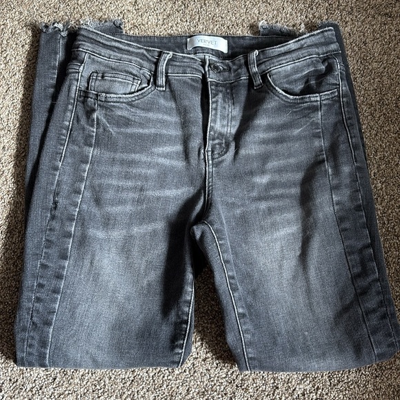 Vervet Amber Mid-Rise Ankle Skinny Uneven Panel Jeans - Picture 3 of 5